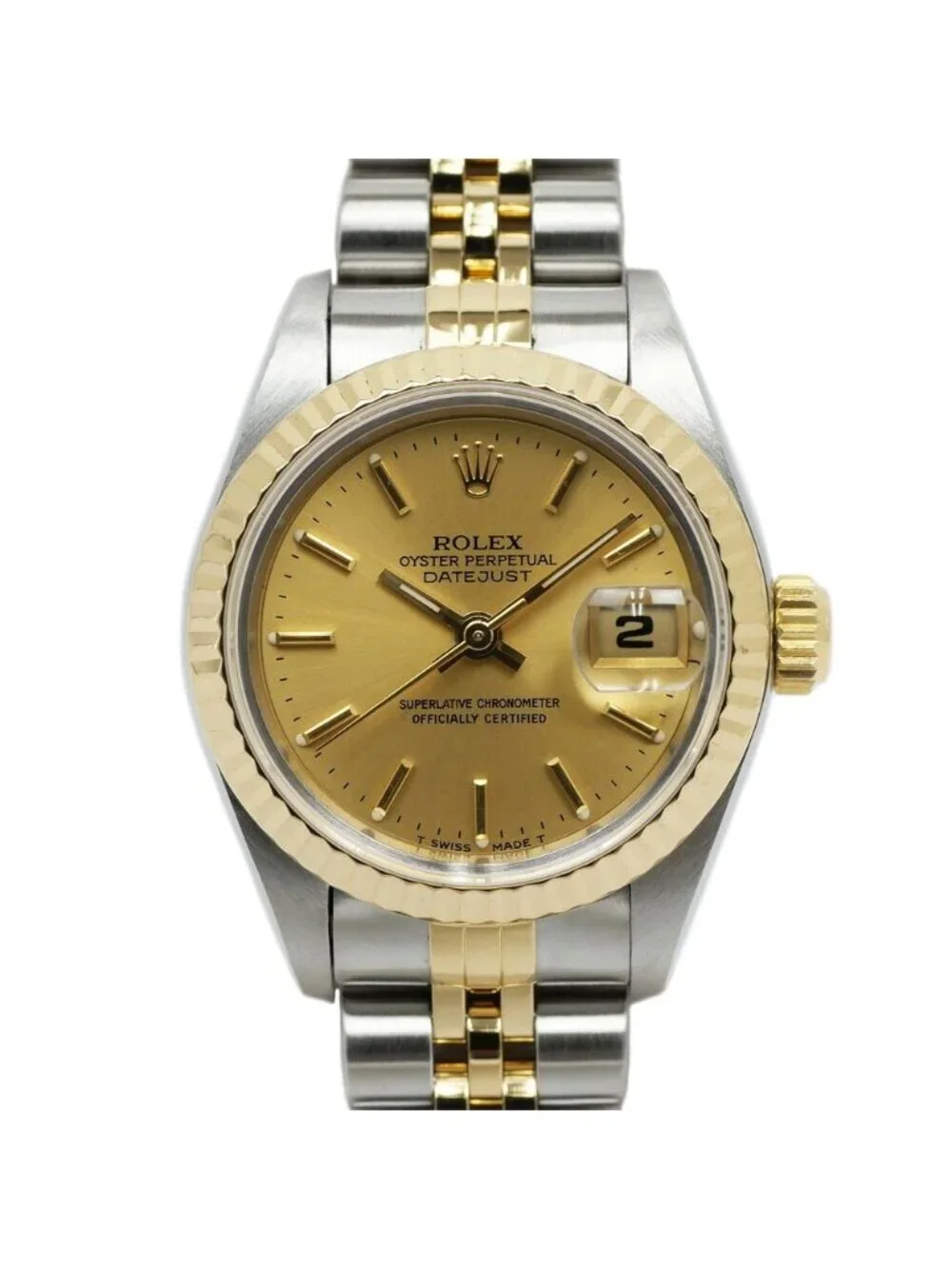 Rolex Datejust Champagne Dial No YG SS Watch Automatic Winding OH Polished